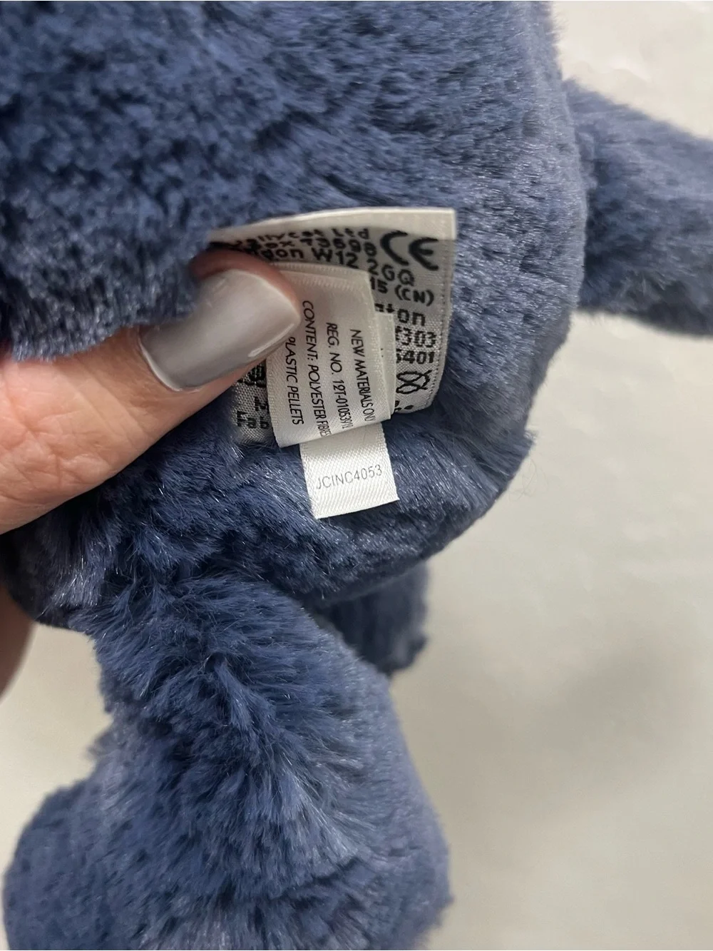 Jellycat London Medium Bashful Elephant Navy Blue Plush NWT